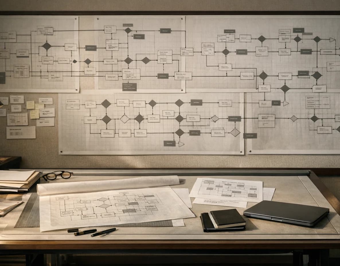 Workflow design session with process notes