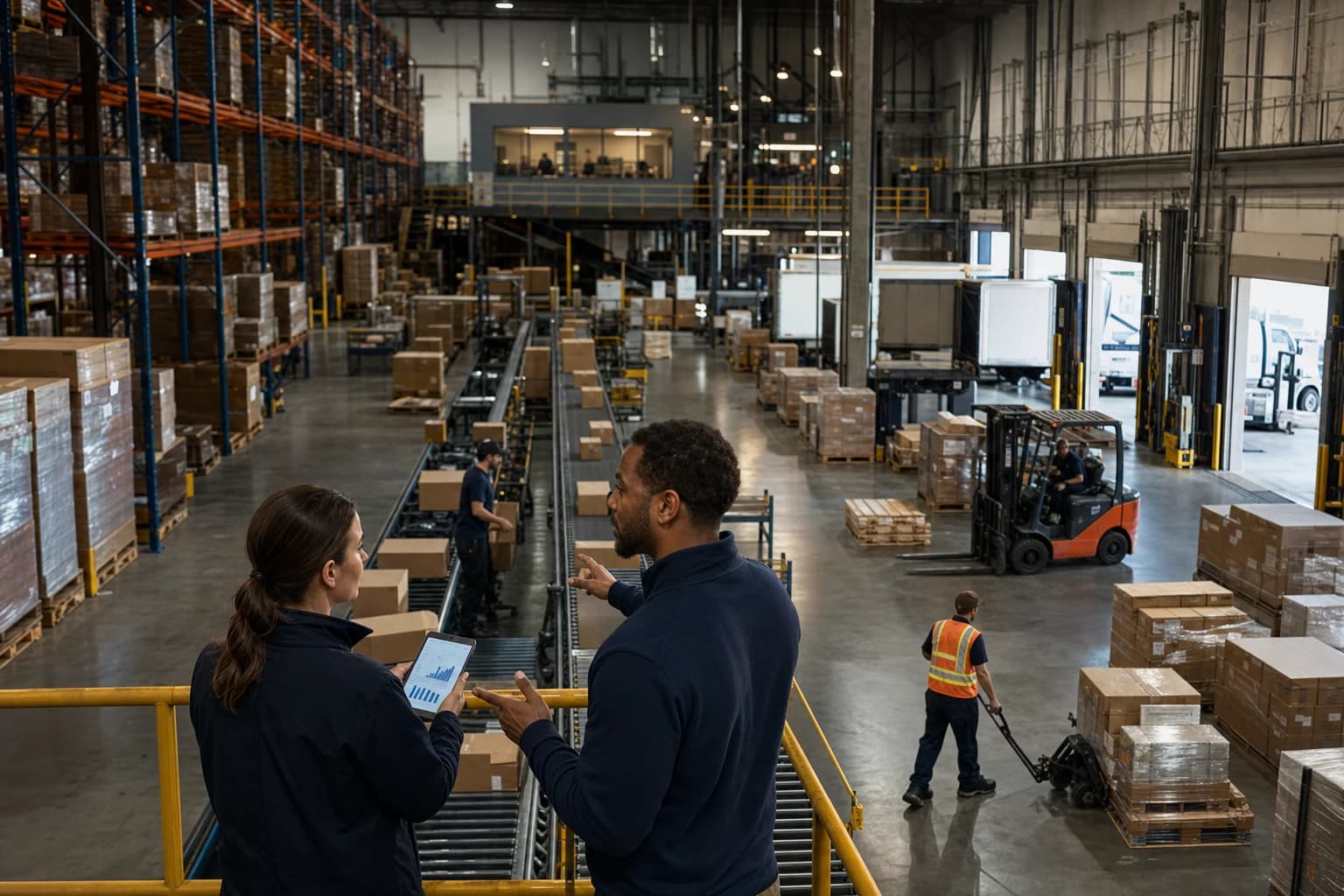 Shift leaders coordinating an active distribution and supply-chain operation